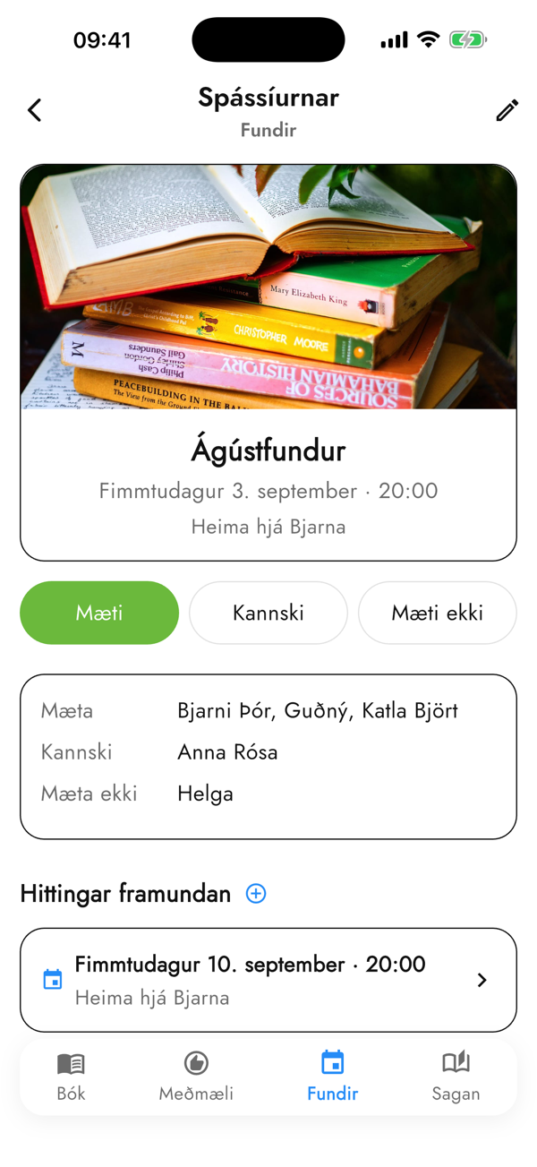 Bókaklúbbshittingur í Bookspeak: hver mæta